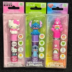 Hello Kitty, Stitch & Care Bears Figure Topper Lip Balm Set